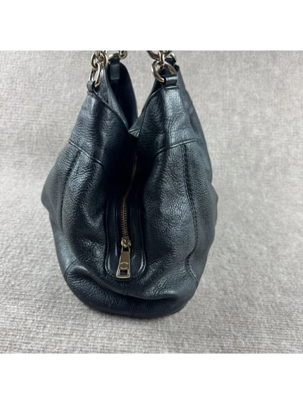 Coach Lexy Large Shoulder Bag Hobo Black Pebbled Leather Gold Hardware F57545
